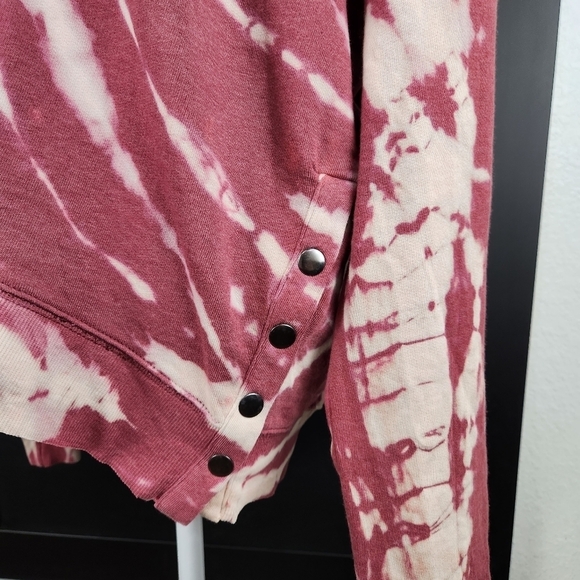 Nwt Kickoff Shop Women’s Tie Dye Sweatshirt Rusty Red Snap Buttons Sz XL - Picture 4 of 9